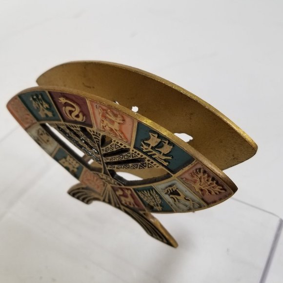 Brass Jewish Judaic Holder Paper Letter Foil Napkin 12 Tribes Israel Shabbot 4x6 - Picture 6 of 11